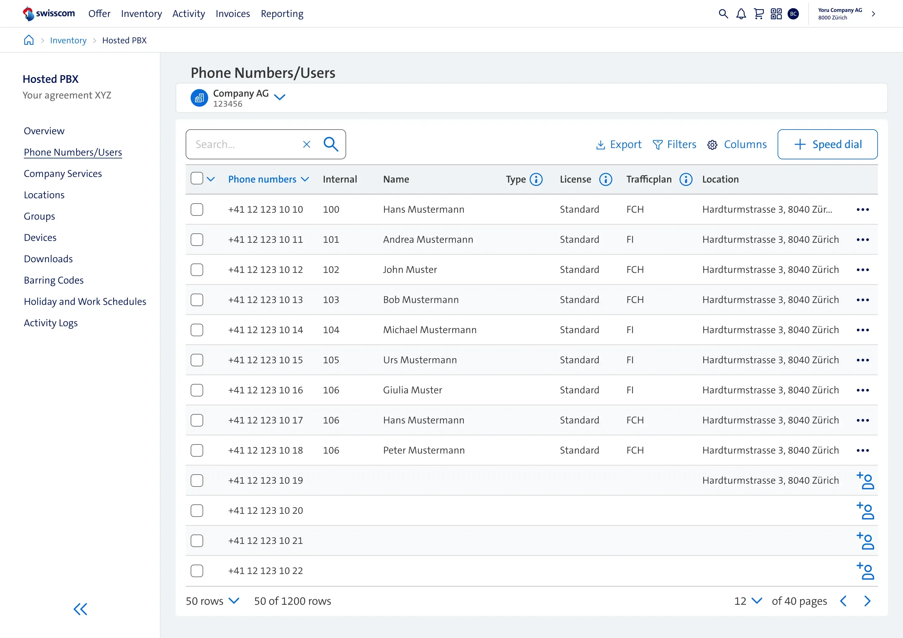 Hosted PBX product design